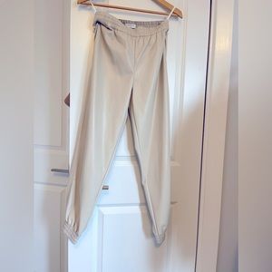 Faux leather cream pants babaton